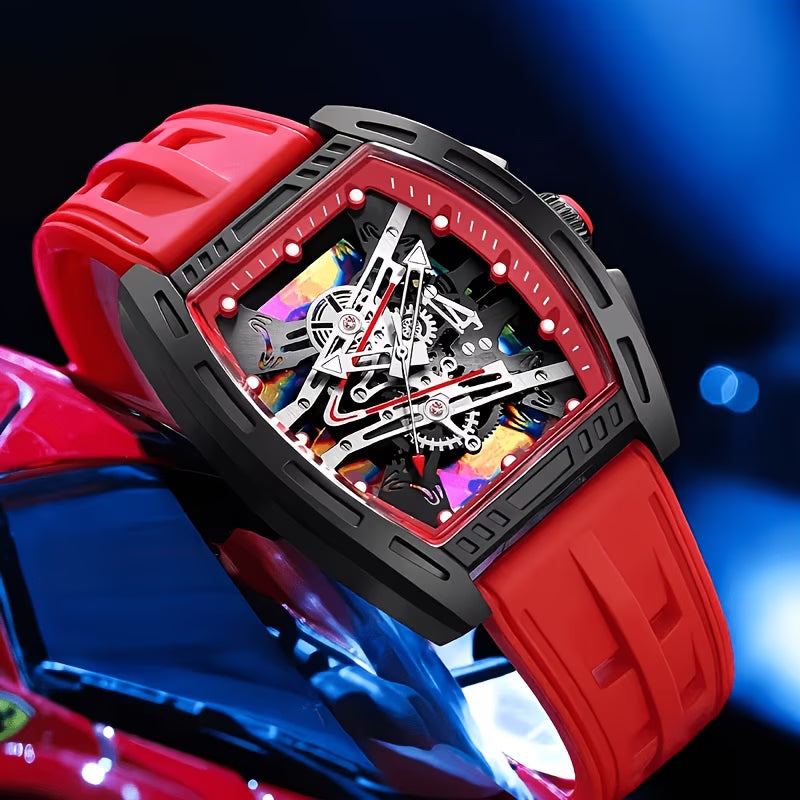 3pcs Men's Fashion Stylish Barrel-shaped Quartz Watch Set