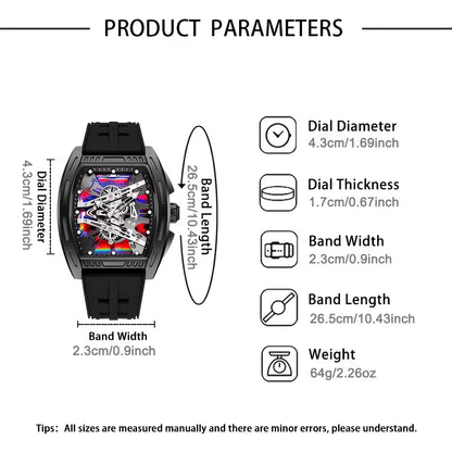3pcs Men's Fashion Stylish Barrel-shaped Quartz Watch Set