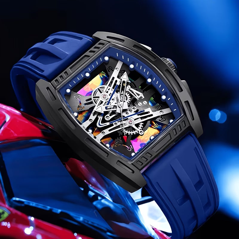 3pcs Men's Fashion Stylish Barrel-shaped Quartz Watch Set