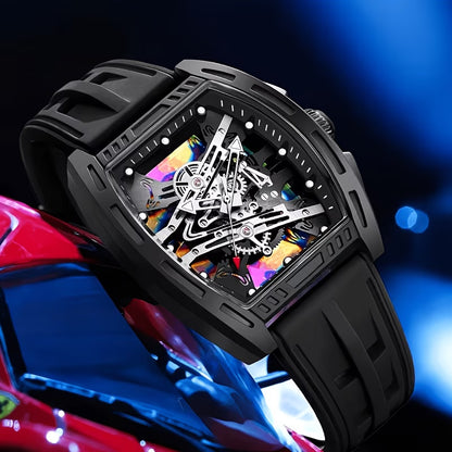3pcs Men's Fashion Stylish Barrel-shaped Quartz Watch Set