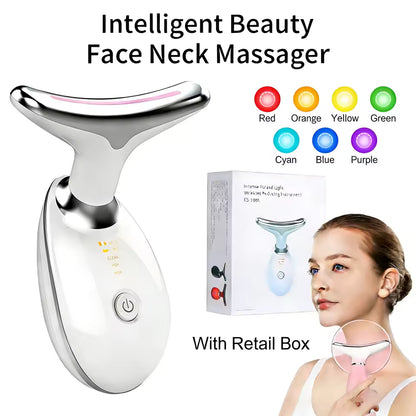 7 Color Neck Face Lifter Ems Neck Face Lifting Massager Skin Tighten Device Led Photon Therapy Anti Wrinkle Double Chin Remover